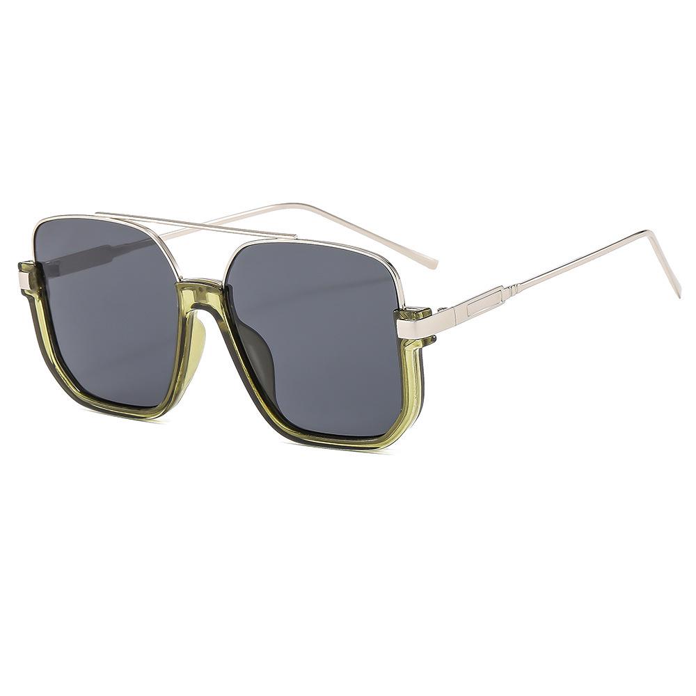 2026 Unisex Retro Korean Double Bridge Sunglasses - Large Frame UV Protection