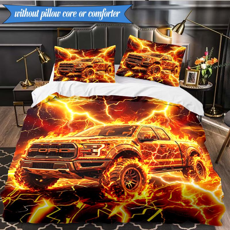 Nighttime Truck Drive 3pcs K-pop music group Bedding set,Ideal for Bedroom, Dormitory,Including Duvet Cover And 2pcs Pillowcases,Fan gifts