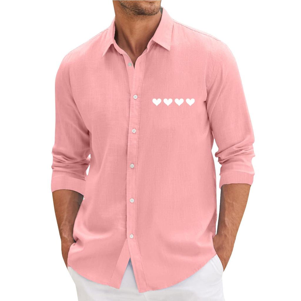 Lässiges, locker sitzendes Langarmhemd für Herren, modisches Revershemd