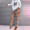 Women's Spring Fashion: European & American Print Long-Sleeve Oversized Casual Suit