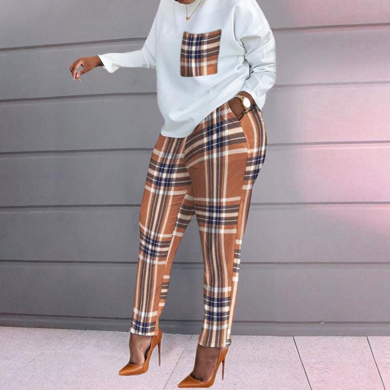 Women's Spring Fashion: European & American Print Long-Sleeve Oversized Casual Suit