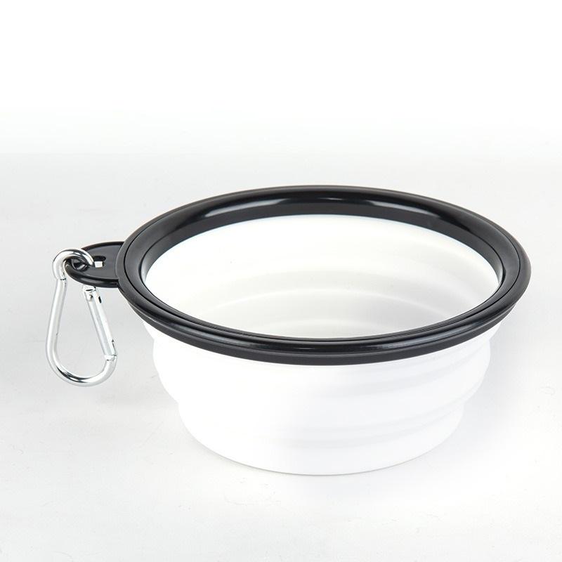 Dog Folding Bowl Portable Dog Travel Pet Food Water Bowl for Outdoor Walking Silicone Cat Dog Food Water Bowl Lip GS03