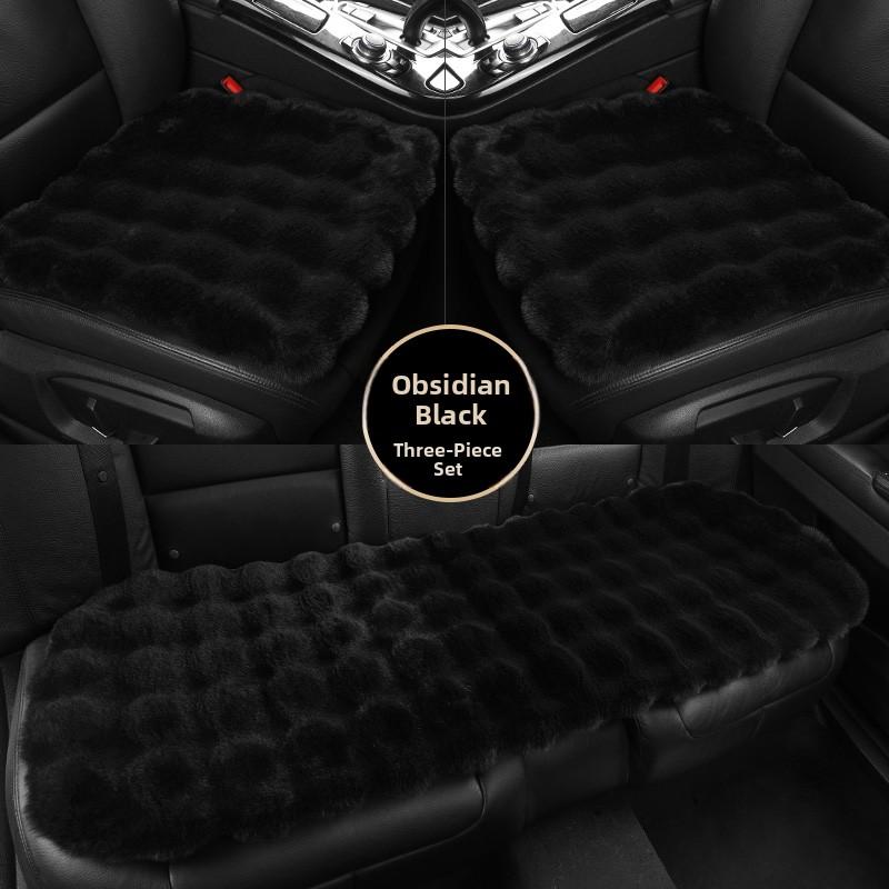 Heated Car Cushion Winter Warm Comfortable Bubble Velvet Simulation Rabbit Fur Car Pad 5 Seats Non-Backrest