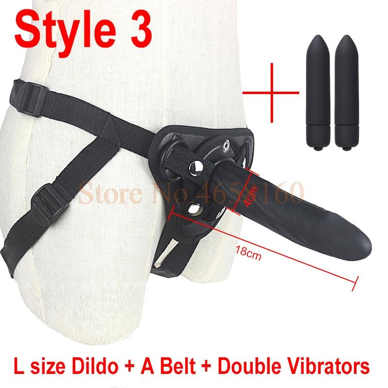 5 / 6 / 7 Inch Big G-Spot Dildo Strap-On Harness Kit Silicone Dildo Strapon Penis Bullet Vibrator Couples /  Lesbian Sex Toys