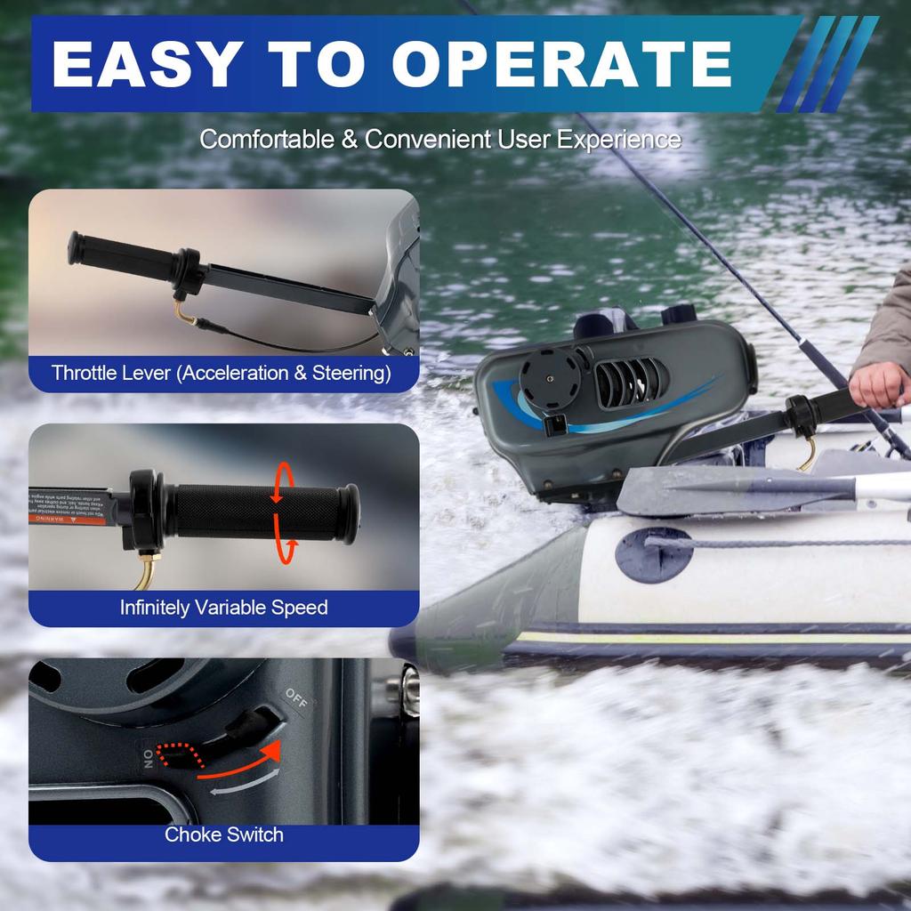 2-Stroke 3.5HP Outboard Motor Fishing Boat Engine W/ Water Cooling Heavy Duty