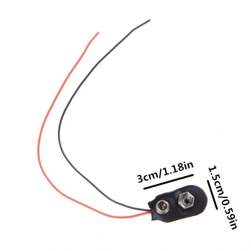 9V Battery Clips Cable Connection Buckle Battery Clip Connector Hard Shell Type