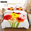 Colorful Daisy Queen Bedding Set Duvet Cover Kids Bedroom Bed Set Comforter Cover Set King Size Duvet Cover Set Bedding Sets