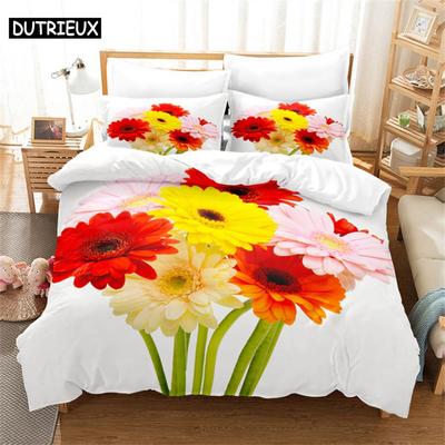 Buntes Gänseblümchen Queen Bettwäscheset Bettbezug Kinderzimmer Bettset Bettbezugset King Size Bettbezugset Bettwäschesets