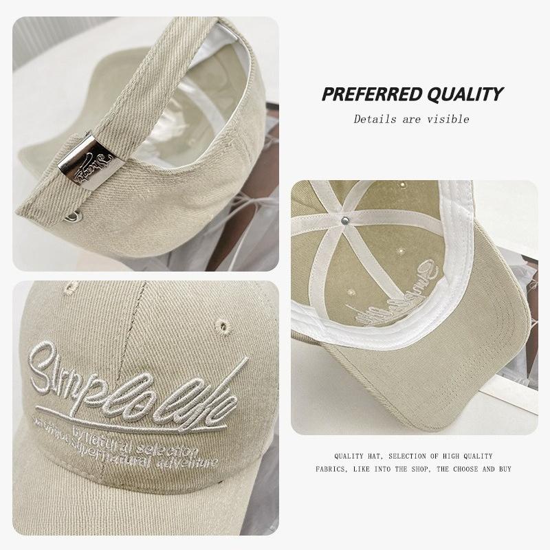 Four Seasons Embroidery Letter Soft Top Sun Hat Show Face Small Versatile Cap Woman