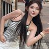 Women's Striped Slim-Fit Halter Tank Top - Summer Casual & Versatile Fashion