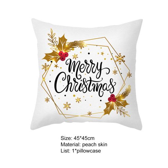 Throw Pillow Cushion Tear Resistant Washable Hidden Zipper High Quality Golden Color Pattern Christmas Throw Pillow Cushion