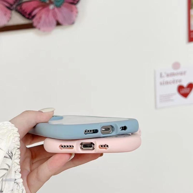 Girl Glitter Soft Silicone Cute Cat Ear Phone Case for iPhone 11 12 13 14 15 Pro Max Shockproof Hard Acrylic Bumper Back Cover