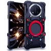 For Honor X60 Pro 5G Bumper Case Kickstand Aluminum Alloy Magnetic Phone Cover with Wrist Strap