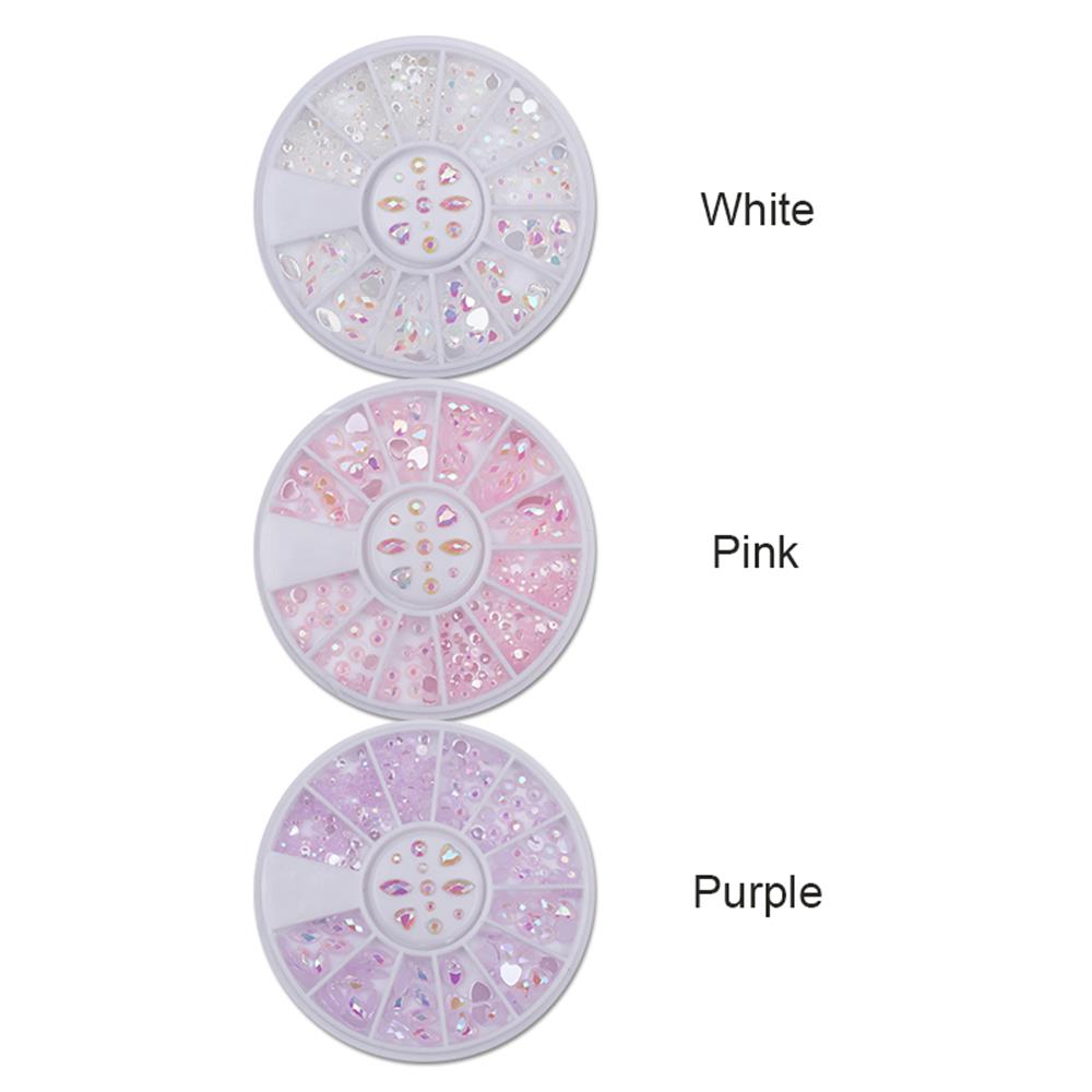 Colorful Water Dropped Elongated Manicure Decor DIY Tips Nail Art Rhinestone Glass Stone