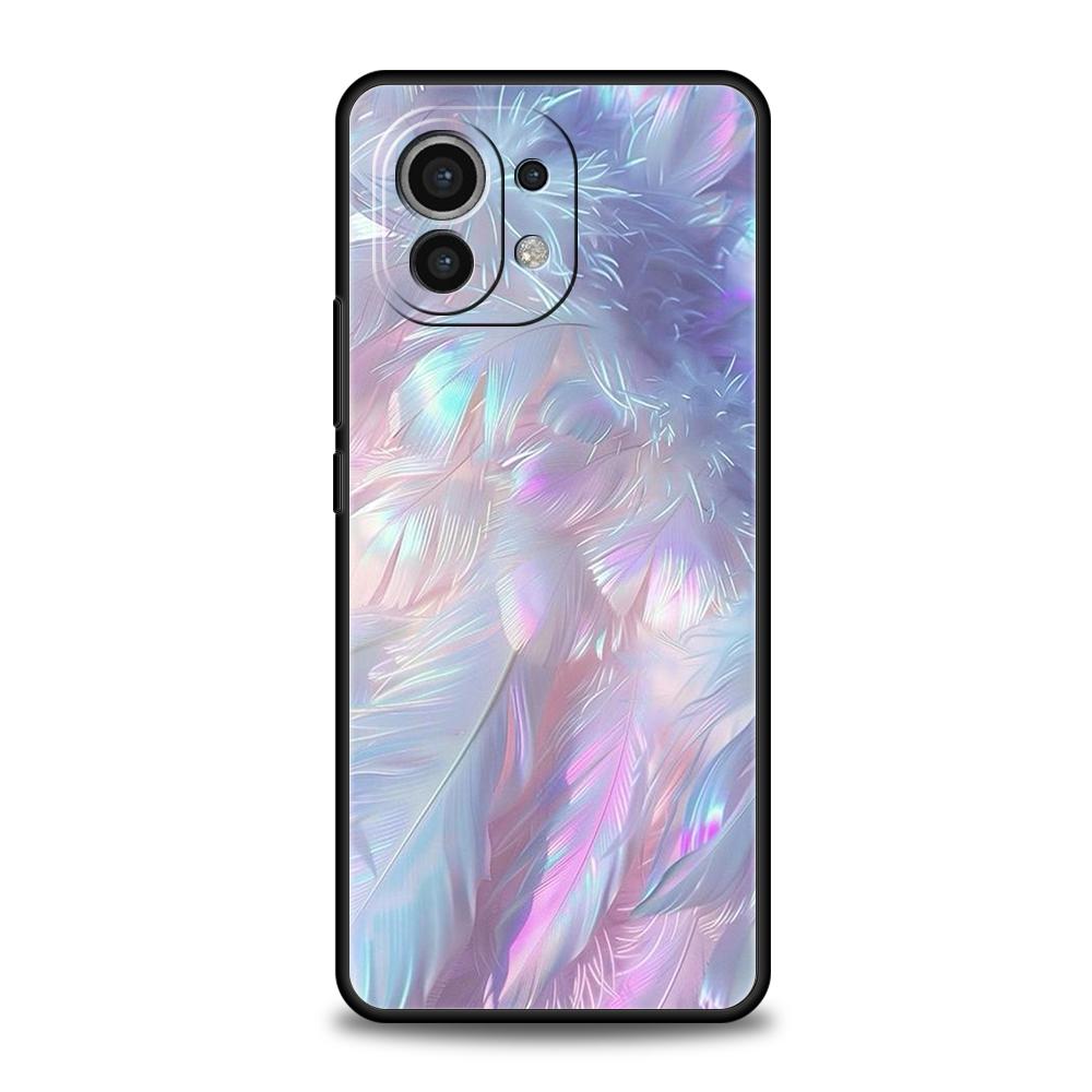 Phone Case Cover for Xiaomi Mi 15 14 13 12 11 Ultra 14T 13T 12T 11T 10T Pro Lite Soft TPU Capas Fashion Gradient Feather Pattern