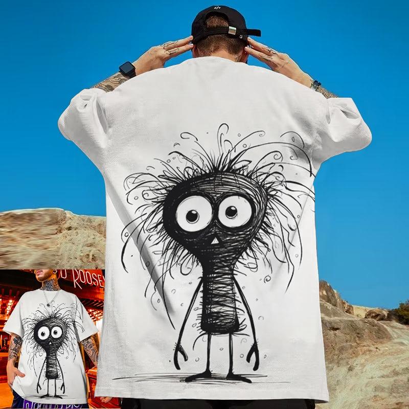 Nové pánske tričko 3D potlač Tričko pre mužov Letné Vtipné Pánske Oblečenie Voľné Oversized Tričko s krátkym rukávom Americké Retro Tričko Top