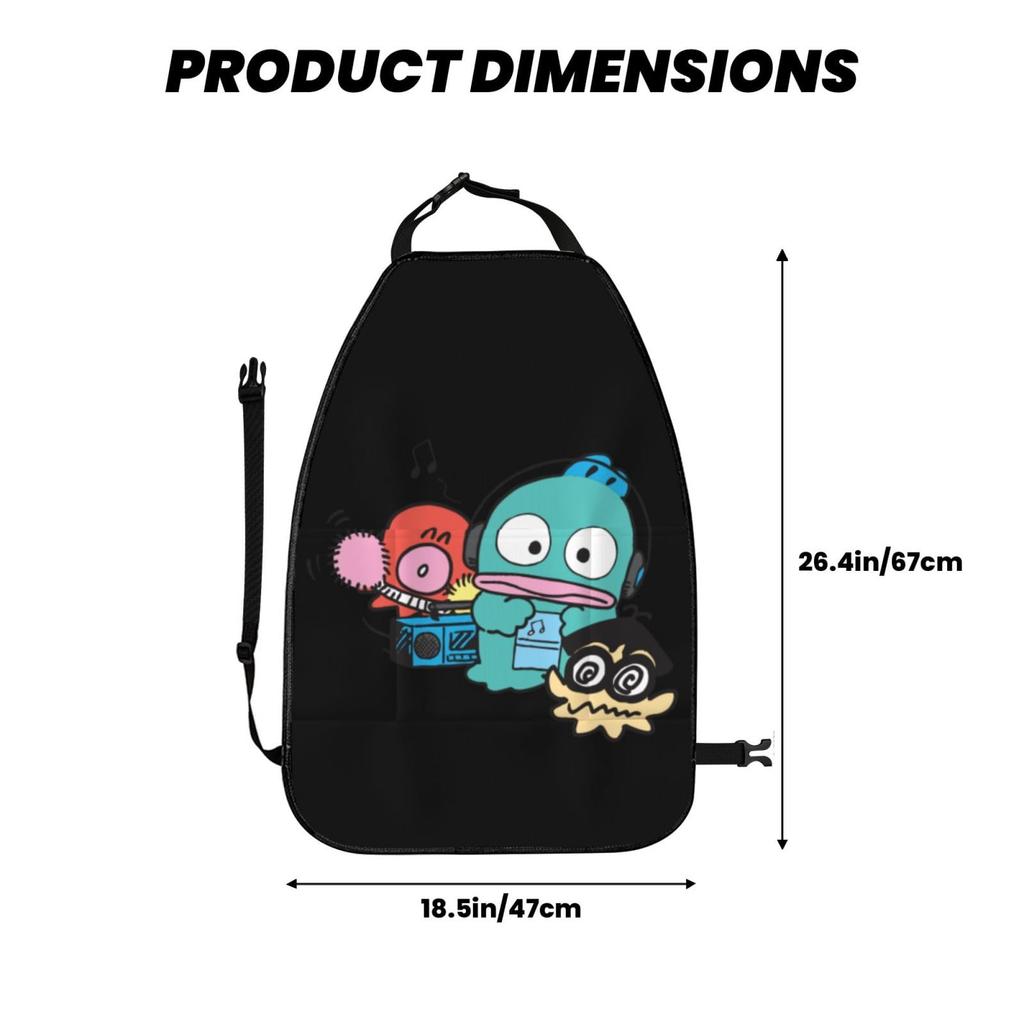 Kick Guard, 2-piece Set, Hangyodon, Seat Back Pocket, Car Storage Pocket, Rear Seat, Protective