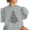 Autumn Women'S Clothing, Crew Neck Long-Sleeved Sweater Women, Christmas Tree Print Top