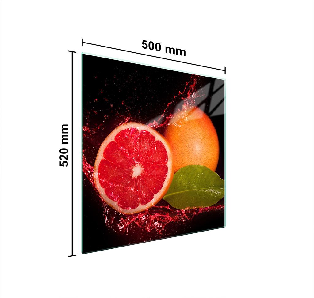 SZKLANA PŁYTA OCHRONNA NA KUCHENKĘ 50x52 GREJPFRUT