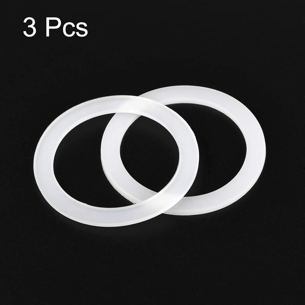 MECCANIXITY Gasket Seal Coffee Maker White Silicone Ring Replacement 42x55x2.2mm for 2-Cup Aluminium Coffee Pot, Pack of 3