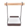 Pot Lid Holder Rack Multifunction Prevent Slip Iron Basin Wood Rack Cooking Tool Spatula Stand Kitchen