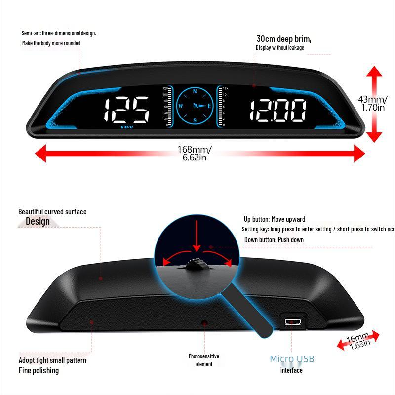 Spot G3 Universal Car HUD - HD GPS Overspeed Alarm & Odometer Display