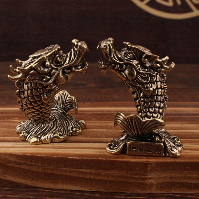 Solid Vintage Style Creative Desktop Ornament Blessing Tea Pet Brass Craft Decoration