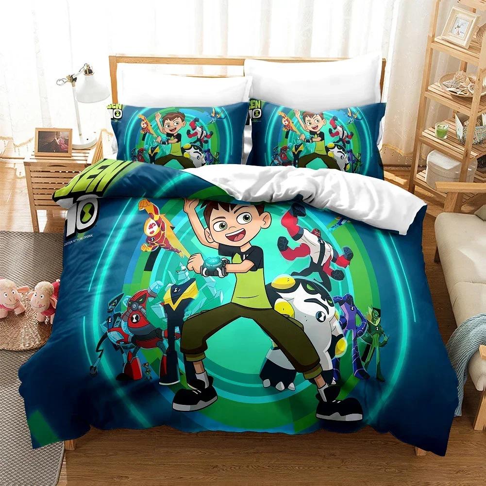 3D Ben Alien Force 10 Comfortable Duvet Quilt Cover Pillowcase Bedding Set Children Bedroom Decoration Home Textile