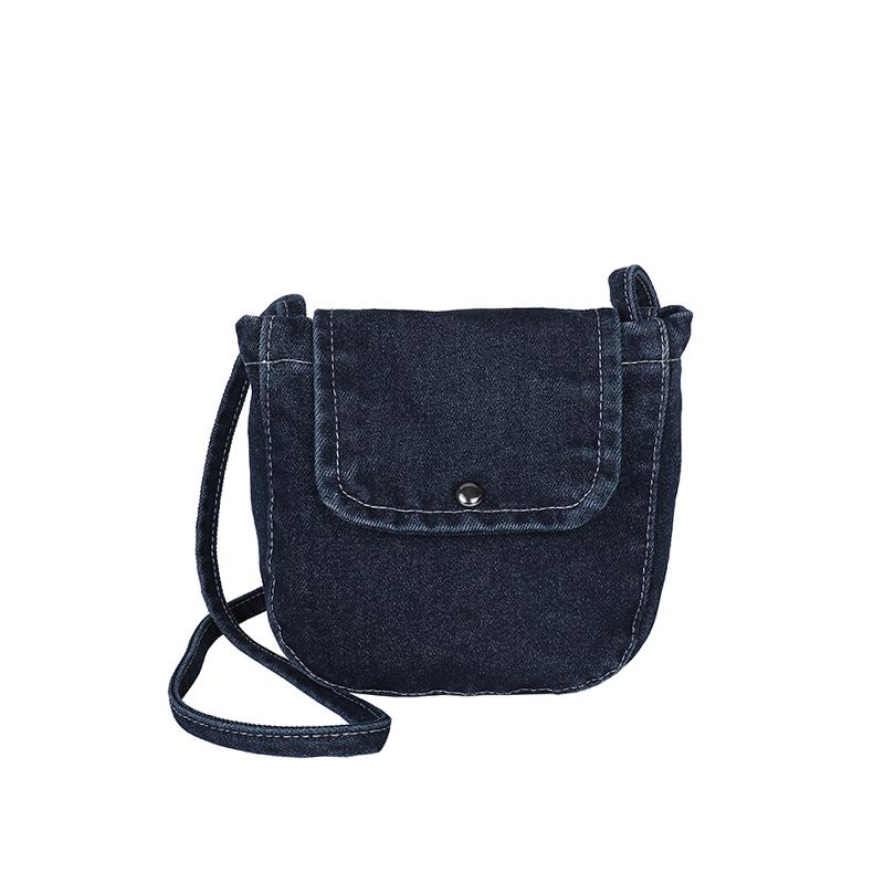 

Fashi Y2K Solid Color Denim Crossbody Bags Casual Small Sling Bags for Women Simple Flap Butt Mini Shoulder Bag синий