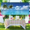 CSFOTO 7x16ft Hello Summer Garage Door Decorative Banner Blue Sky Beach Tropical Palm Tree Garage Decorative Mural Wallpaper Aloha Luau Theme Summer