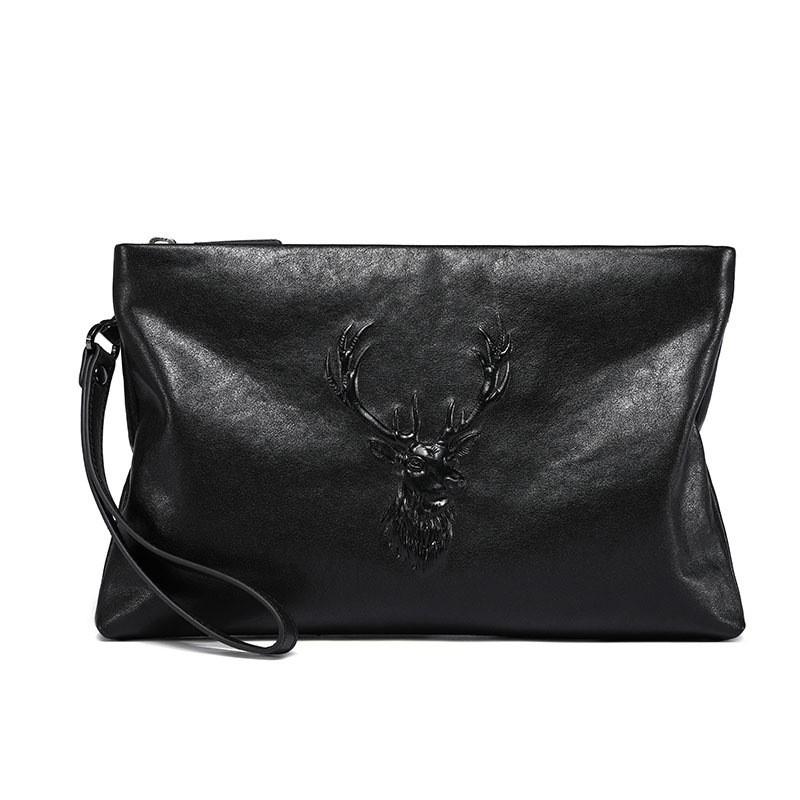 Genuine Leather Men s Bag Business Casual Handbag Envelope Large Capacity Wallet Urban 28x2x19
