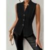 Zomer Nieuwe Dames V-hals Knopen Mouwloos Vest Vest Klein Pak Vest