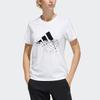 Adidas Contrast Print Sports Short Sleeve T-Shirt Women Tops White GP0597