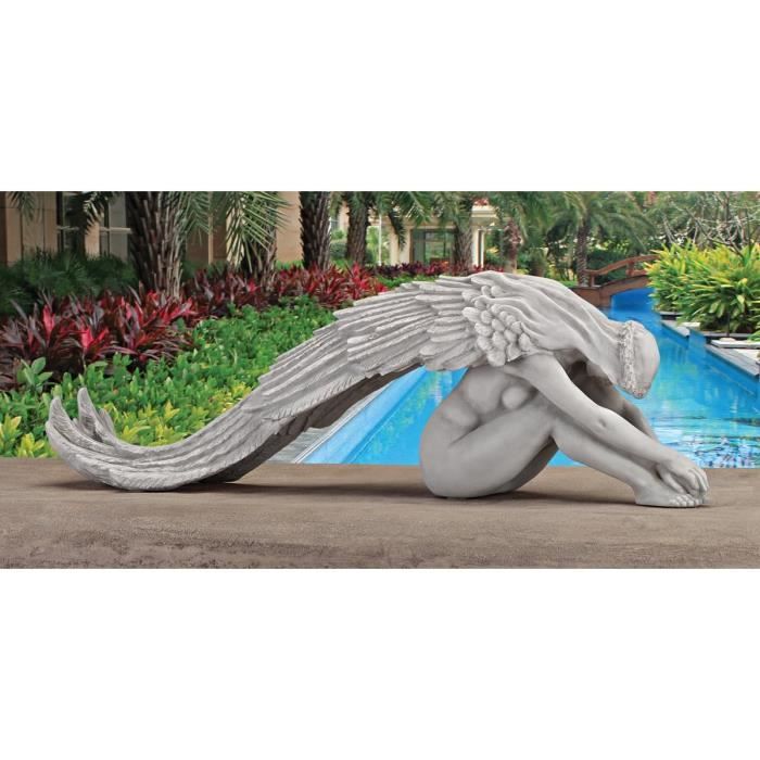 Design Toscano Garden Statue Angel of Grace Lying Down 61 Cm Polyresin Antique Stone