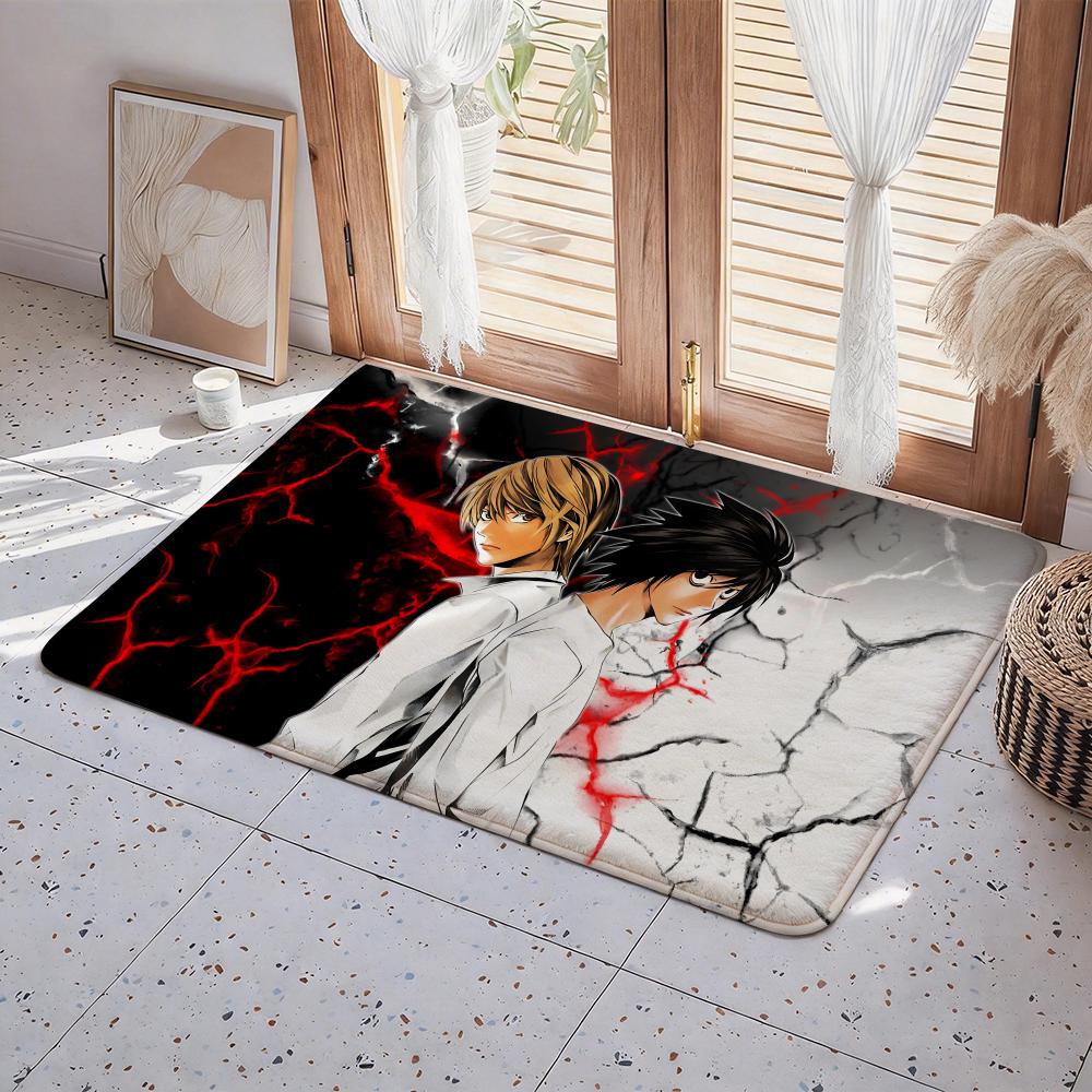 Hot Anime D Death N Note Floor Mat Eco  Flannel Doormat Non Slip Odorless Indoor Floor Rug Soft Short Plush Home Mat