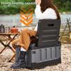 Faltbarer Outdoor-Stauraumhocker mit ergonomischer Rückenlehne, tragbarer leichter Camping- und Angelstuhl für Wandern, Reisen und Autocamping