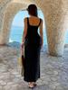European Square Neck Slim Fit Solid Color Dress - Women's Spring/Summer 2026 Collection