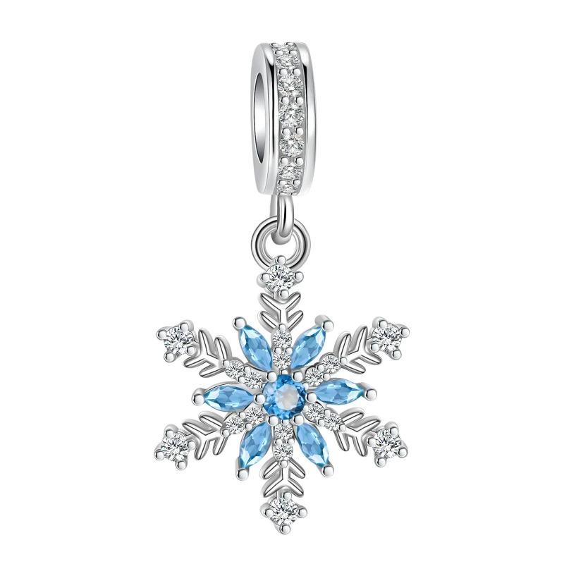 925 Silver Christmas Charm Santa Claus Reindeer Snowflake Bead for DIY Bracelet Jewelry Gift