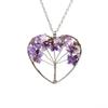 Natural Gravel Crystal Tree Of Life Heart-Shaped Colorful Natural Stone Fortune Tree Love Necklace N38