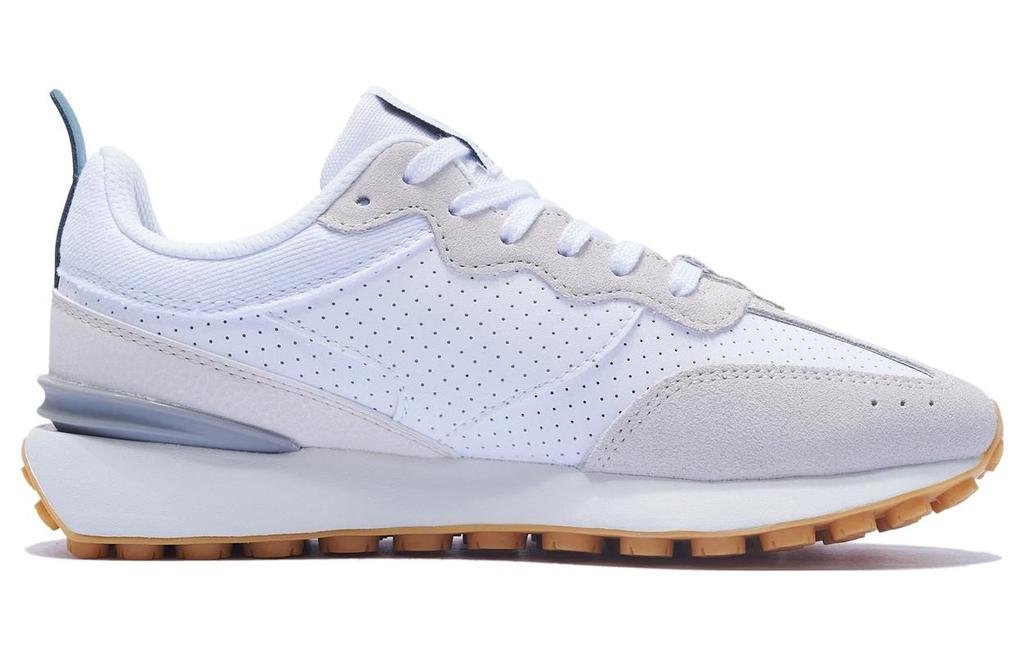 Li Ning Fangyuan Classic Slip Resistant Abrasion Resistant Low Top Sports Casual Shoes Women's White Gray Green AGCT048-1