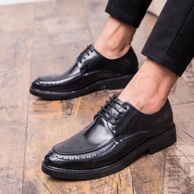 Sapatos formais de couro masculinos da moda Estilo minimalista moderno com cadarço Lazer ao ar livre Festa de negócios Caminhada Sapatos de casamento masculinos