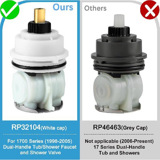 RP32104 Shower Cartridge Replacement,Compatible with Delta Monitor 1700 Series (1998-2005) Showers, RP32104 Cartridge Assembly for Tub/Shower Faucet