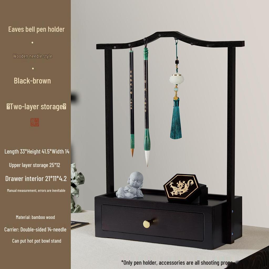 Solid Wood Calligraphy Brush Stand: Multifunctional Brush Holder for Beginners