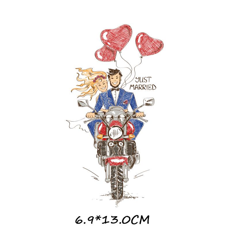 Buy Iron on Transfer Motorcycle-riding couples Patches for Clothing DIY ...