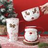 Ceramic Coffee Cup Santa Claus Elk Tea Mug Breakfast Oatmeal Milk Soup Cups Christmas Gifts for Friends And Family
