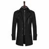 Men's Woolen Double Collar Business Overcoat - Autumn/Winter Style