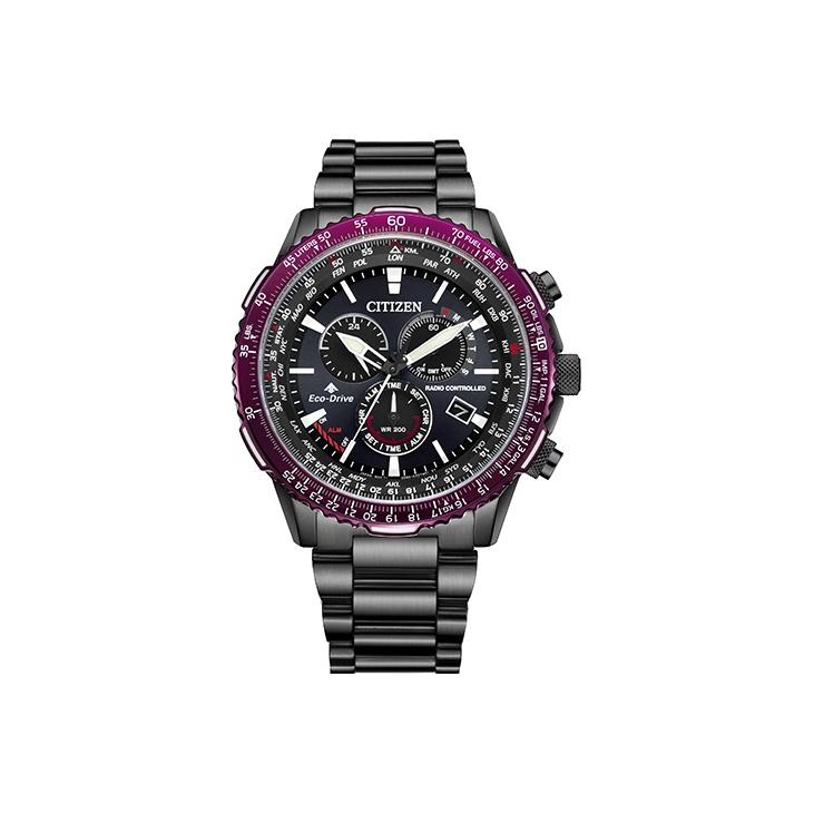 CITIZEN PROMASTER Ecology Drive Collection 200m Waterproof Light Powered Quartz Movement Stainless Steel Strap CB5009-55E Black Dial