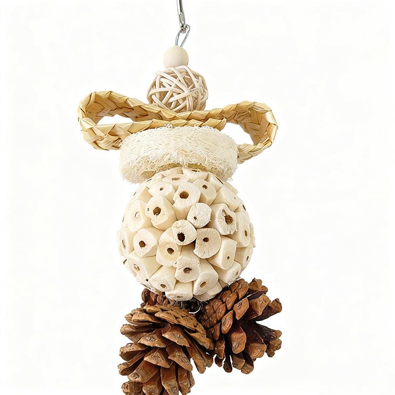 Funny Parrot Tongcao Ball Bird Chewing Toy Bird Supplies Parrot Relief Decompression Puzzle Toy Rattan Ball Molar Bite Toys New