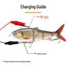 Rechargeable LED Electric Multi-Section Vibrating Fish Lure with Propeller Motor