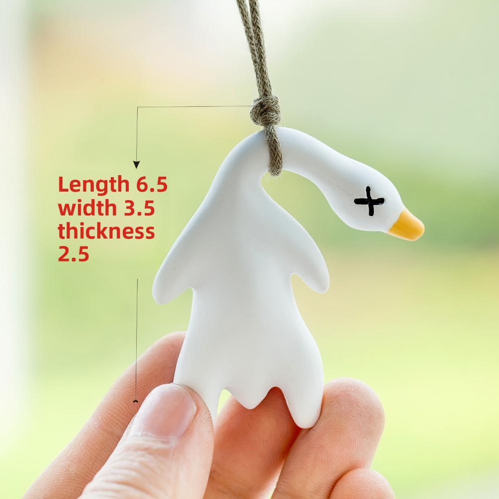 Artykuły samochodowe huśtająca się kaczka samochodowa wisiorek na lusterko wsteczne samochodu, dekoracja samochodu mała pieczona kaczka wisiorek samochodowy